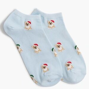 J. Crew Women’s Corgi Santas ankle socks - BV449 - NWT